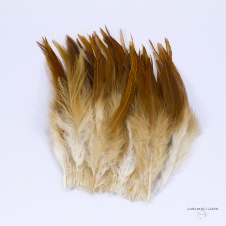 Hackle - Plumes de Selle de Coq naturelle - Cousues -Longueur 6"X8"