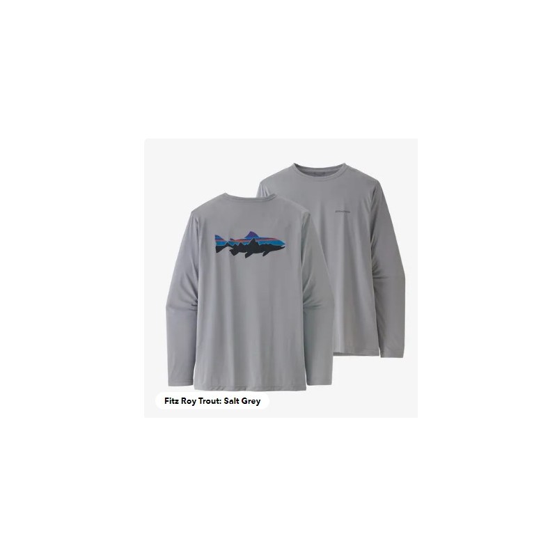 Patagonia - Men's L/S Cap Cool Daily Fish Graphic Shirt Small Tarpon Lago Blue