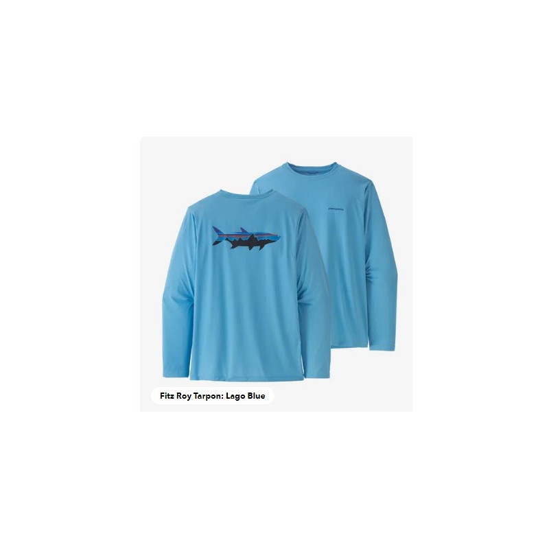 Patagonia Men's Long-Sleeved Capilene Cool Daily Fish Graphic Shirt - Fitz Roy Tarpon: Lago Blue