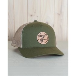 Capsize - Leather Fly Trucker Hat Olive